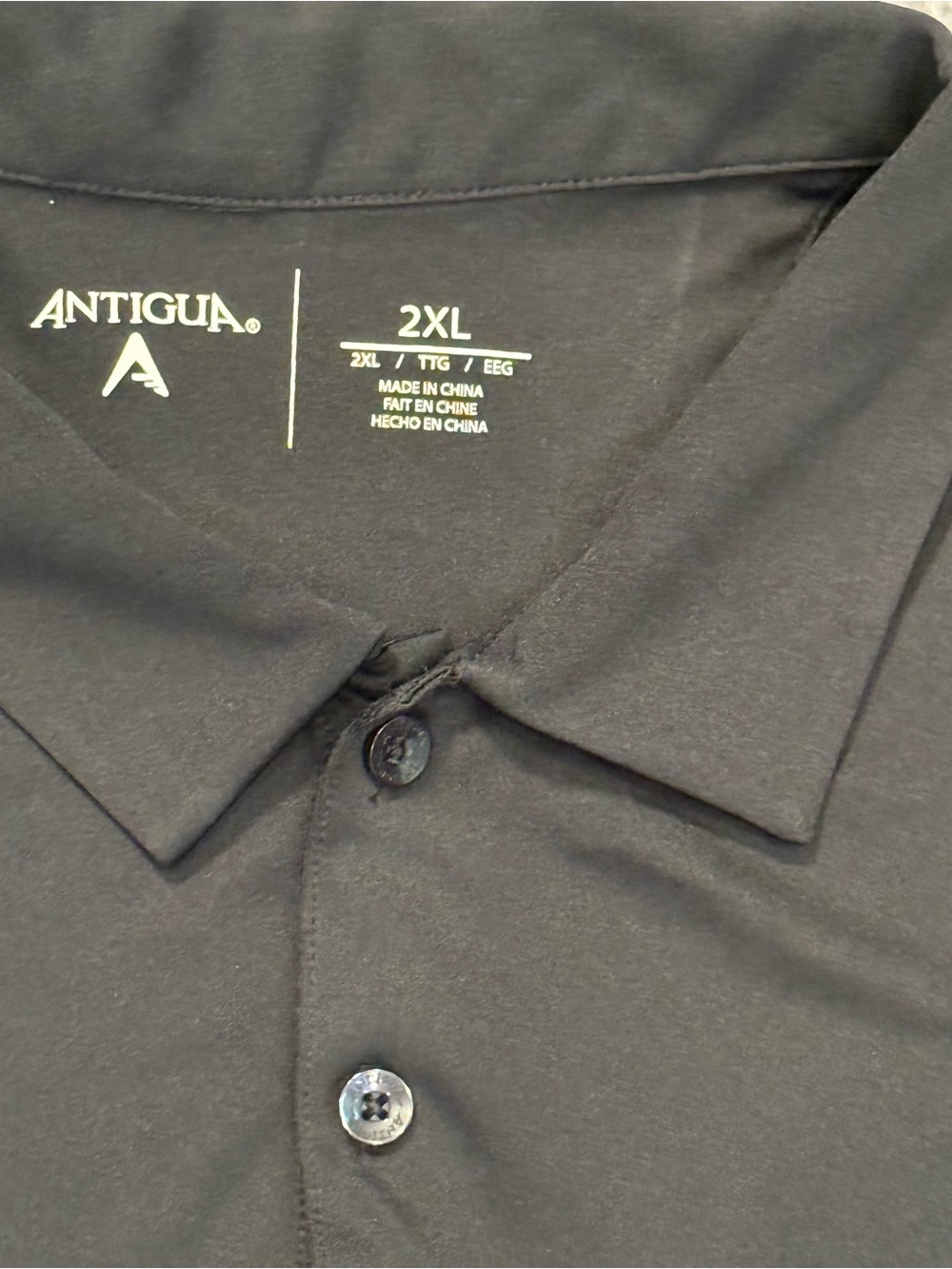 Raiders Antigua Black Las Vegas Polo with White Logo 2XL - Picture 5 of 6